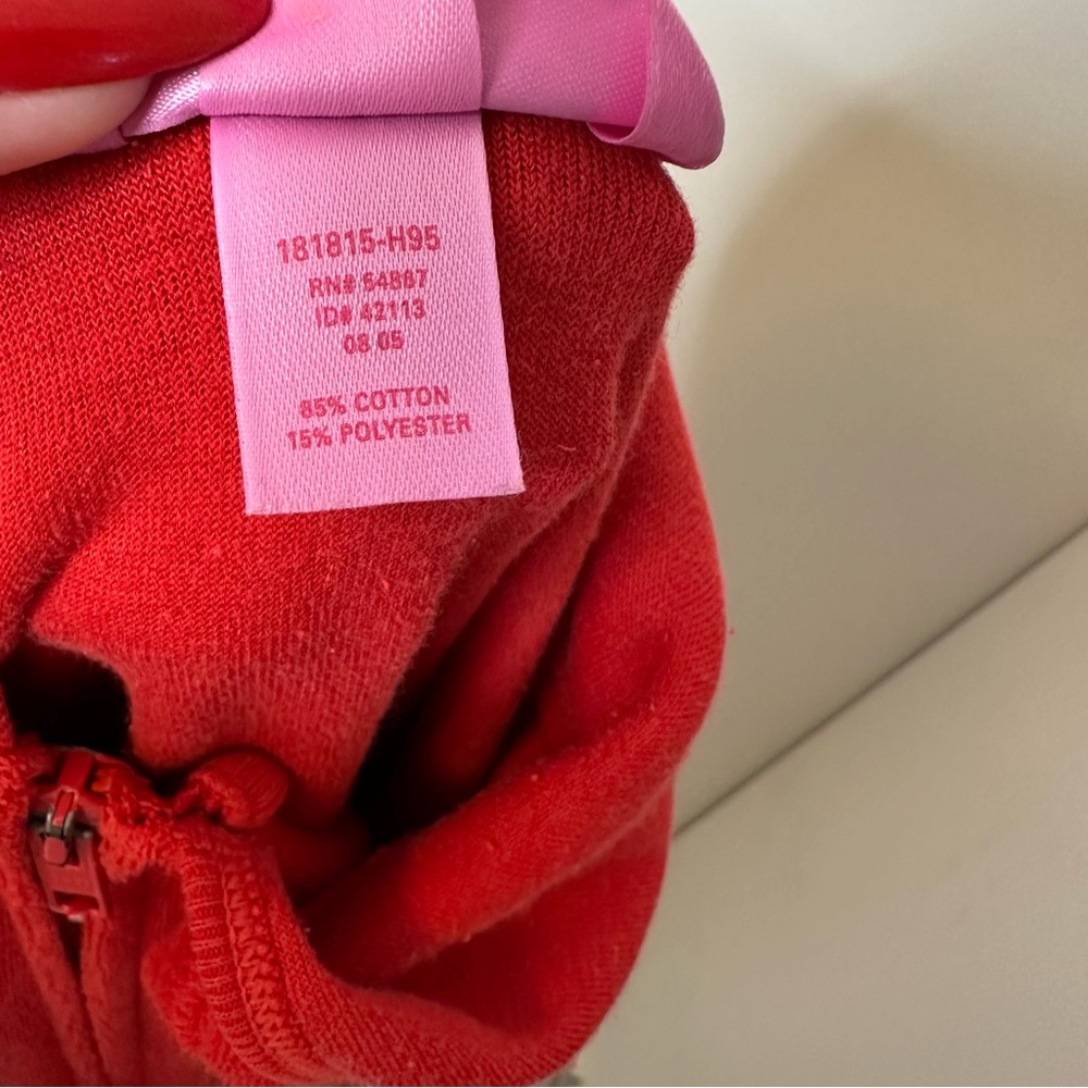 PINK Victoria's Secret Y2K Red Terrycloth Hooded Zip Up Robe / Coverup Size Med - Picture 7 of 10